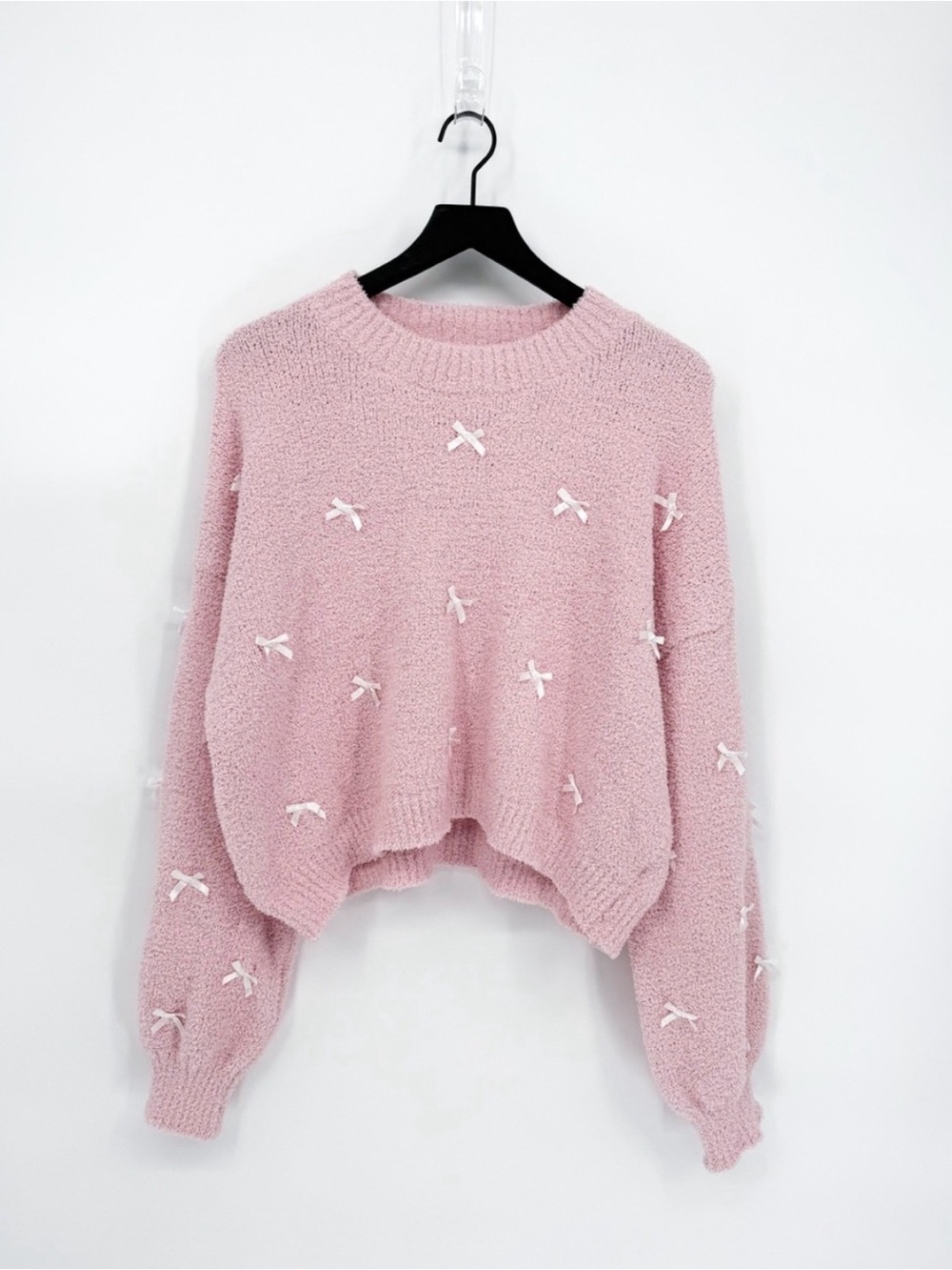 Altar'd State Teddy Bow Sweater Pink XL